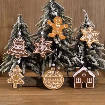 24 шт. фетровых украшений на елку, пряничный человечек, снежинка, колокольчики, рождественские украшения из фетра для зимней праздничной вечеринки 24PCS