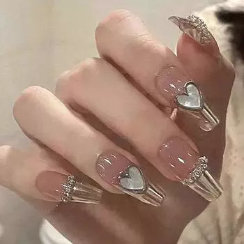 24 шт. французские накладные ногти с цветочным принтом, водонепроницаемые, накладные ногти, полное покрытие, искусственные короткие ногти, аксессуары, инструменты N2