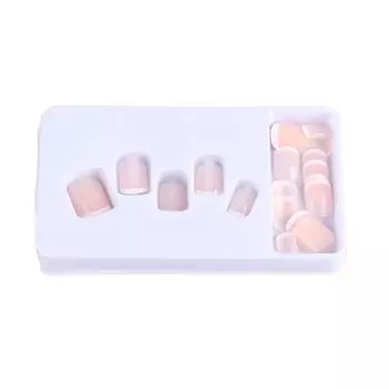 24 шт. французские нюдовые ногти короткие прессованные полное покрытие балерина искусственные ногти типсы для ежедневного салона своими руками