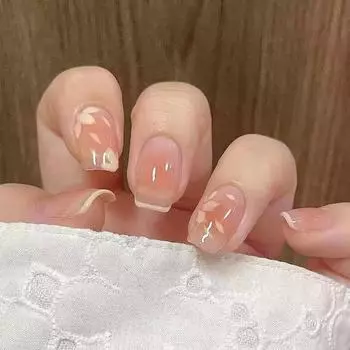 24 шт. французский маникюрный элемент для ногтей Cherry Blossom Blush Fake Nail Flower Nail