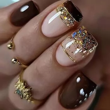 24 шт. глянцевые средние квадратные накладные ногти во французском стиле блестящие многоразовые накладные ногти для женщин