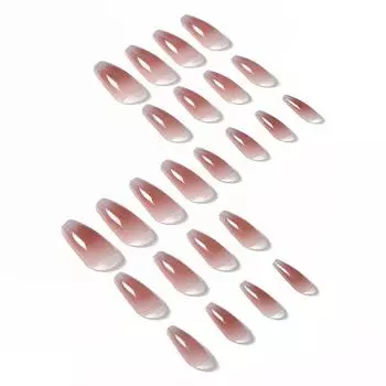24 шт. градиентные средние трапециевидные накладные ногти гелевые многоразовые типсы для ногтей быстрые носимые темпераментные женские полностью готовые накладные ногти
