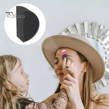 24 шт. губки для рисования лица, высокая плотность, простые в использовании полукруглые, богатые формы, мягкие поделки для рисования лица синий