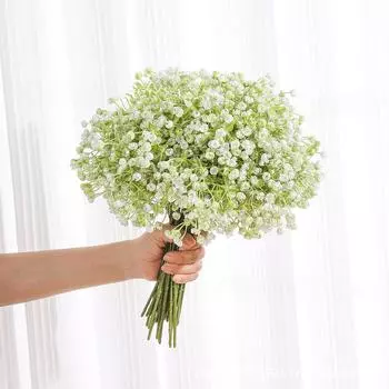 24 шт. Имитация гипсофилы, букет для невесты, украшение для дома, держащая букет, искусственная гипсофила, композиция из цветов, ваза, украшение белый
