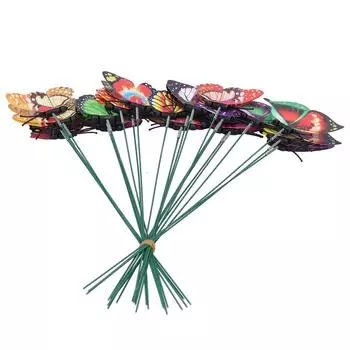 24 шт. имитация колышков-бабочек для украшения цветочных горшков на открытом воздухе в саду и патио
