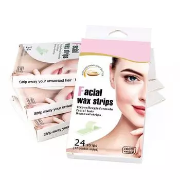 24 шт. инструмент для удаления волос восковые полоски восковая салфетка наклейка для лица, ног, губ, бровей, ног, рук, тела, удаления волос, две стороны, мини-размер