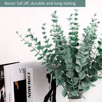 24 шт. искусственные ветки эвкалипта листья искусственные растения листья эвкалипта декоративные искусственные стебли эвкалипта растения L