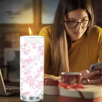 24 шт. искусственные жемчужные бусины нити вазы наполнитель бисерные нити наполнители для свечей чаш украшения для свадебной вечеринки центральные элементы золотистый