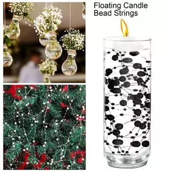 24 шт. искусственные жемчужные бусины нити вазы наполнитель бисерные нити наполнители для свечей чаш украшения для свадебной вечеринки центральные элементы золотистый