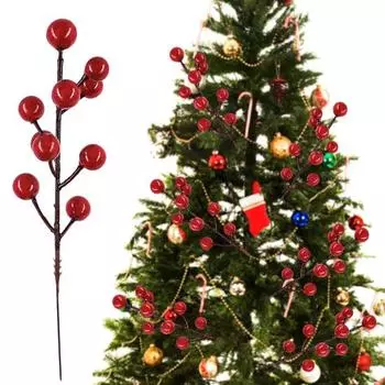 24 шт. искусственных ягодных рождественских стеблей, имитирующих пенопластовые ветки ягод для рождественского венка, украшения для дома чёрный