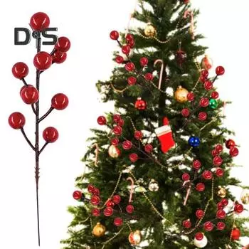 24 шт. искусственных ягодных рождественских стеблей, имитирующих пенопластовые ветки ягод для рождественского венка, украшения для дома чёрный