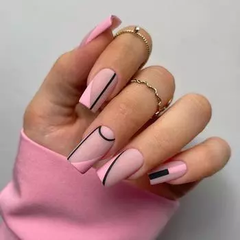 24 шт./компл., быстрые ногти, матовые, скошенные, розовые, французские, накладные, наклейки для ногтей, носимые, водонепроницаемые, для маникюра, готовые ногти