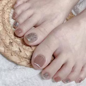 24 шт./компл., быстрые ногти, серебряные блестящие ногти на ногах, накладные наклейки Nials, носимые водонепроницаемый маникюр, готовые ногти