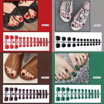 24 шт./компл. DIY быстрые ногти, однотонные матовые ногти на ногах, накладные ногти, разноцветные полоски, готовый маникюр, маникюр