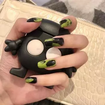 24 шт./компл. готовые накладные ногти с защитой от трещин, многоразовые граффити, красочные наборы накладных ногтей, принадлежности для ногтей 17