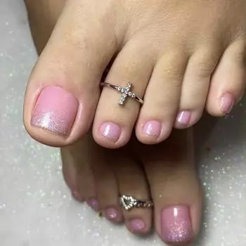 24 шт./компл. градиентные блестящие наклейки для ногтей на ногах, быстро и легко носить накладные ногти, водонепроницаемый маникюр