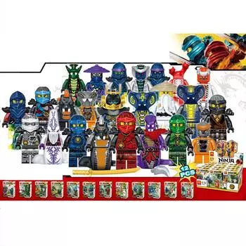 24 шт./компл. минифигурки, строительные блоки, игрушки, набор ниндзяго, мини-куклы, детские развивающие игрушки 2022#