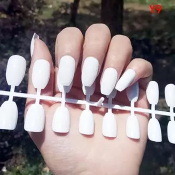 24 шт./компл., привлекательные различные чистые цвета, простые в использовании накладные ногти с полным покрытием