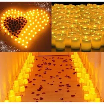 24 шт./компл. светодиодные свечи беспламенные креативные желательные светодиодные чайные свечи теплые белые электронные свечи для свадебного фестиваля рождественский декор