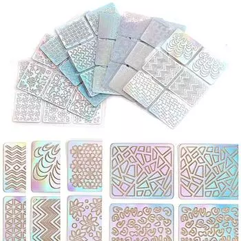 24 шт./компл. волнистые полые самоклеящиеся наклейки для лака для ногтей наклейка маникюрные инструменты