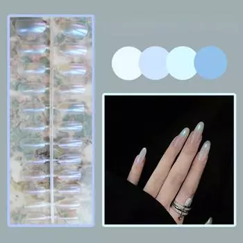 24 шт./компл. жемчужные блестящие полоски для ногтей, наклейки для ногтей, сделай сам, готовый носимый маникюр 01