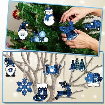 24 шт./комплект рождественские носки рождественская елка подвеска деревянная подвеска Санта-Клаус Новый год 24pcs/set