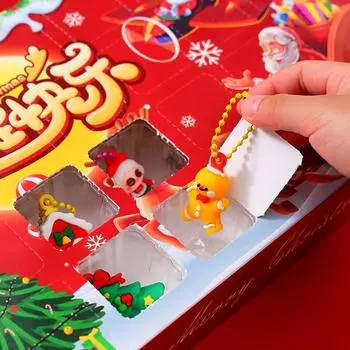 24 шт./кор. забавный рождественский набор с отверстиями, мультяшные игрушки, глухая коробка, креативные рождественские куклы, брелок, глухая коробка, коллекционные подарки