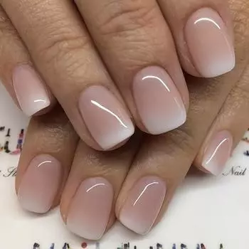 24 шт. Короткие квадратные накладные ногти Акриловые короткие накладные ногти Полное покрытие Белый французский дизайн Блестящие накладные ногти MJE574A