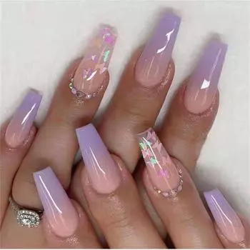 24 шт. Короткие накладные ногти Накладные ногти Блестящие маникюрные патчи для ногтей 10 мл One Size розовый