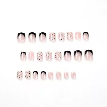 24 шт. Короткие накладные ногти Накладные ногти Блестящие маникюрные патчи для ногтей 10 мл One Size