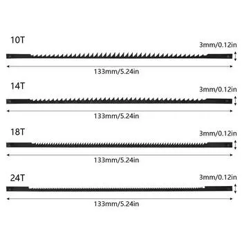 24 шт. лезвия для лобзика из углеродистой стали 10/14/18/24 T профессиональные принадлежности для пильных станков высокая прочность для деревообработки 100mm-199mm