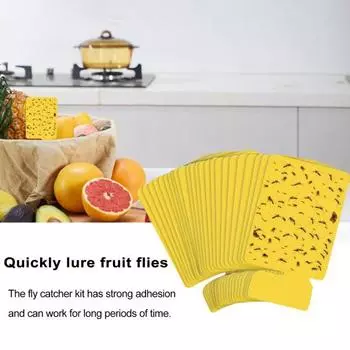 24 шт., липкая карта от комаров, сменный комплект для ловушки для летающих насекомых, сменный комплект для внутренней ловушки для мух, липкие клеевые карты, набор для ловли летающих насекомых, липкий запасной комплект 24PCS