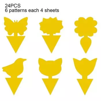 24 шт. липкие ловушки пластиковые липкие доски водонепроницаемые двухсторонние ловцы вредителей для садовой теплицы