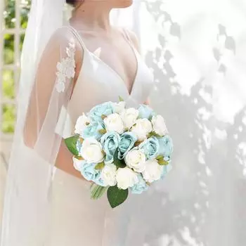 24 шт./лот свадебный букет роз искусственные цветы шелковые розы для украшения домашней вечеринки искусственные цветы шампанского