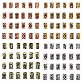 24 шт./лот TIWAZ TYR Sol Rune Viking Runes бусины-подвески бусины для дредов подходят для бороды или волос gold-24pcs