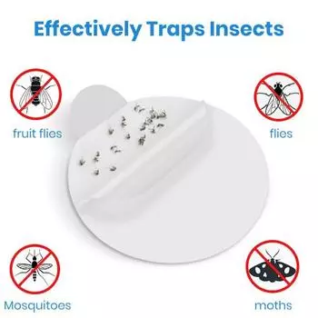 24 шт., ловушки для мух, липкие клеевые доски, сильная липкость, фруктовые мухи, комары, мотыльки, лампа от комаров, набор многоразовых липких подушечек 24PCS