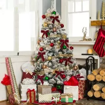 24 шт. маленьких красных бархатных рождественских бантов в деревенском стиле с кабельными стяжками, банты для рождественской елки, текстурированная подарочная упаковка, бант, венок 17cm