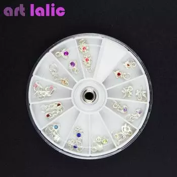 24 шт., металлические висячие украшения для ногтей, ювелирные изделия для ногтей, инструмент для дизайна ногтей