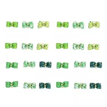 24 шт. милые банты для волос для собак, заколки для волос в виде клевера, головной убор для больших, средних и маленьких домашних животных, цвет