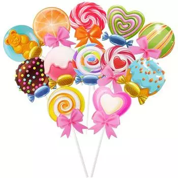 24 шт. милые сладости, конфеты, леденец, мороженое, кексы, топперы, конфетные тематические украшения для торта на день рождения, свадьбу, Новый год, День святого Валентина и многое другое! 24pcs