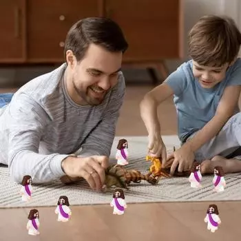 24 шт. мини фигурка Иисуса ПВХ Спаситель Иисус модель статуя скульптура настольное украшение орнамент Рождественский фестиваль подарок 24PCS