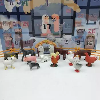 24 шт. Мини-фигурки рождественского адвент-календаря, рождественские игрушки-вертепы, идеальный рождественский подарок