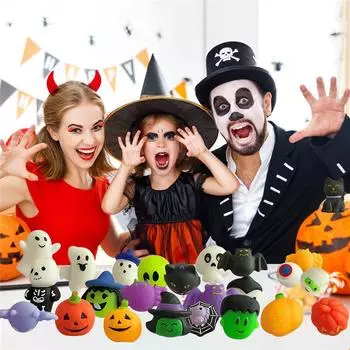 24 шт., мини-игрушки для Хэллоуина, моти, мягкие игрушки, подарки для детей