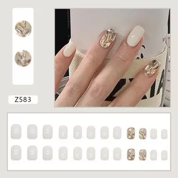 24 шт. молочно-белого сказочного нейл-арта, взрывного полного бриллиантового шампанского с блестками и бриллиантовым узором