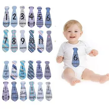 24 шт. набор детских ежемесячных наклеек на галстук для вечеринок, реквизит для фотосессии в честь рождения ребенка