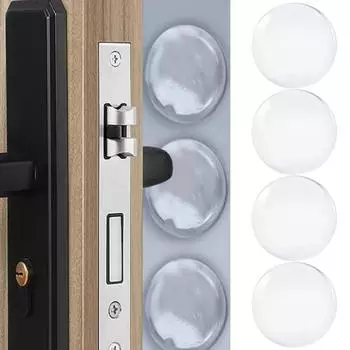 24 шт. накладка на бампер дверной ручки самоклеящаяся прозрачная силиконовая накладка на стену антиударная моющаяся многоразовая круглая дверная накладка 1pcs