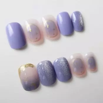 24 шт., накладные ногти, блестящий стиль, океан, звезда, луна, изысканный искусственный носимый дизайн ногтей