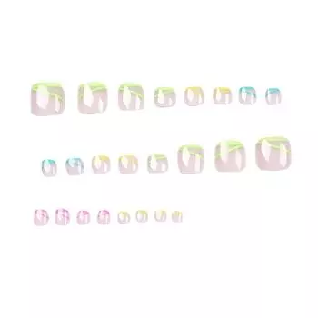 24 шт. Накладные ногти на ногах Носимый маникюр Накладные ногти Съемный маникюр 10 мл One Size