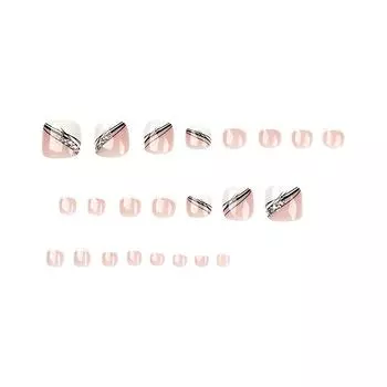 24 шт. Накладные ногти на ногах Носимый маникюр Накладные ногти Съемный маникюр 10 мл One Size