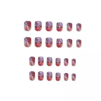 24 шт. Накладные ногти, Носимые ногти, Ледяные прозрачные накладные ногти, 10 мл One Size